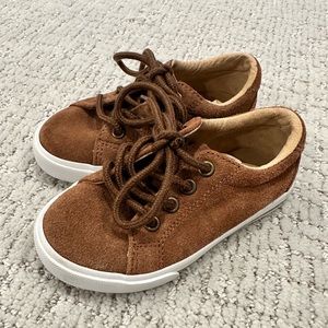 Janie and Jack Toddler Sneakers. Brown/Tan suede. Size 8T